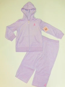 NWT Girls Juicy Couture 2pc Full Zip Hoodie Jacket Pants Jog Set Outfit 24M NEW - Picture 1 of 1
