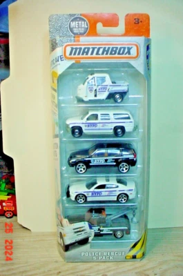 Matchbox NYPD Police Rescue 5 pack 2015 1/64 bx29 - Image 1 of 2