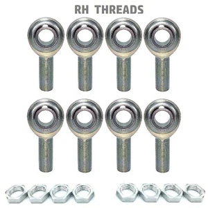 ( 8 RH ) 5/8 -18 Thread with a 5/8 Bore, Economy Rod End Heim Joints Jam Nuts - Picture 1 of 4