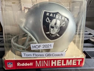 Tom Flores Coach Oakland Raiders signed handsigniert Mini Helm Tristar Coa - Bild 1 von 3