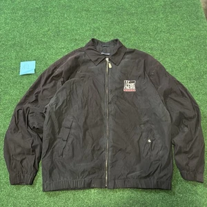 Fox News Channel Jacket Devon & Jones Black Zip Up Embroidered Logo USA Flag L - Picture 1 of 10