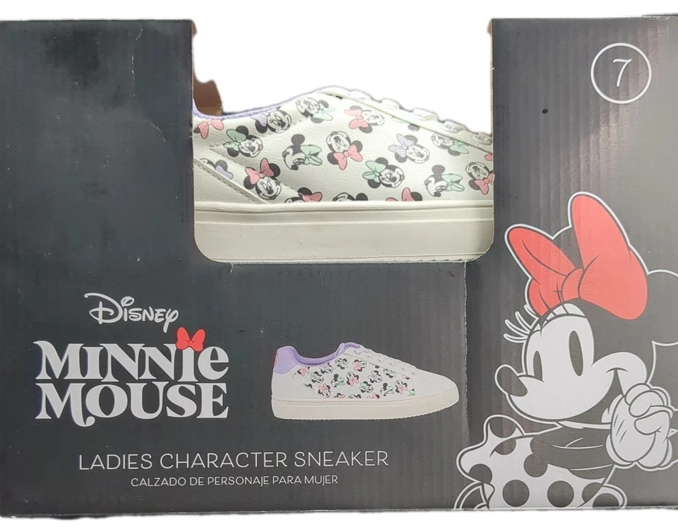 Disney Minnie Mouse Ladies Character Sneakers Size 7 Made Exclusively for Aldi