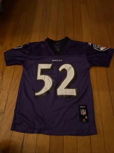 Baltimore Ravens Jersey Youth Small Purple Away Ray Lewis #52 Reebok On Field - Picture 1 of 5
