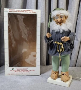 Vintage Telco Motion-ette animato Babbo Natale officina elfo funziona scatola originale - Foto 1 di 10