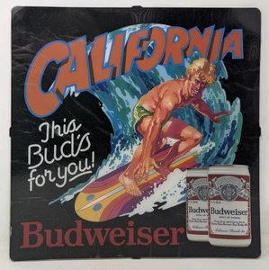 Letrero de surf Budweiser California This Bud's For You Robert Redford solo insertado - Imagen 1 de 7