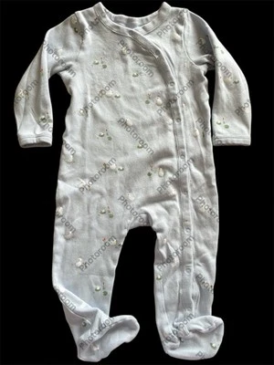 Nordstrom Baby Usado en Excelente Condición Azul/Blanco Patos 100% Algodón Tejido Footie-9Mos Foto 1 de 4