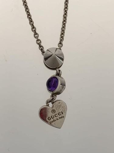 GUCCI Collana Collana Cuore_AG925x Cristallo Viola_Argento SV950 Colore