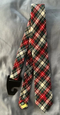 NEW Vintage ‘80s Polo Ralph Lauren Tartan Plaid Boy’s Tie Red/White/Green+ 2.5” - Image 1 of 3