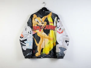 Members Only Tom & Jerry Windbreaker Jacke L Cartoon 90s Y2K Grafik Retro  - Bild 1 von 17