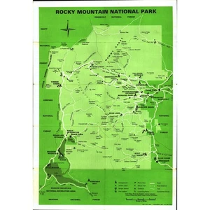 1969 Rocky Mountain National Park Colorado Fold Out Map V1-1 - Picture 1 of 2