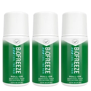 1-3X Biofreeze Roll-On Pain Relieving Gel 2.5 FL OZ, Green Topical Pain-Relief - Picture 1 of 17