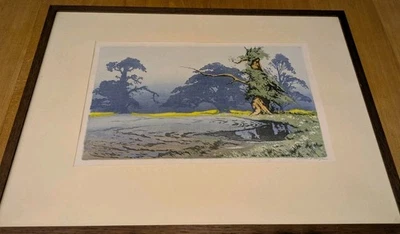 OSCAR DROEGE  Norddeutsche landschaft Eiche Holzschnitt signiert woodcut - Bild 1 von 4