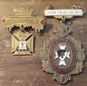 2 antike Tempelritter Medaillen Watertown, New York, 1911 - Bild 1 von 2