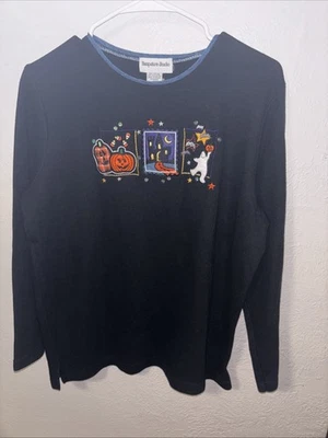 Top vintage de Halloween Hampshire Studio con calabazas y fantasmas talla mediana Foto 1 de 4
