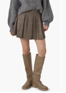 Women’s Vero Moda Spring Fashion French Plaid Pleated Mini Skirt NWT - Picture 1 of 5