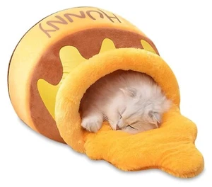 ❤Kuschelbett❤Kuschelhöhle❤Kuschelnest❤halbgeschlossen❤im Honigtopf-Design❤NEU❤ - Bild 1 von 6