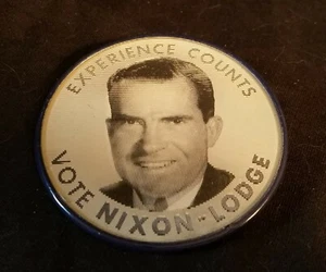 1960 RICHARD NIXON Pin Pinback VARI-VUE Presidential Campaign REPUBLICAN LODGE - Picture 1 of 4