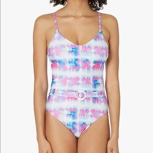 Splendid ANTHROPOLOGIE Sun Daze Tie Dyed Belted One Piece Swimsuit Size S/M - Picture 1 of 7