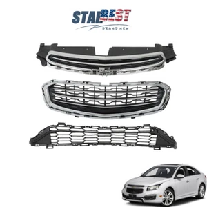 New Plastic Front Upper And Lower Bumper Grille 3Pcs For Chevrolet Cruze 2015 - Picture 1 of 14