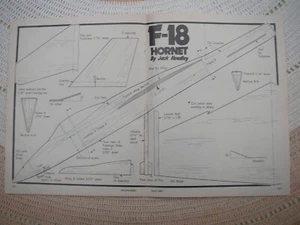 Aeromodeller Plans of the F18 Hornet a semi scale catapult glider model of 13" w - Picture 1 of 2