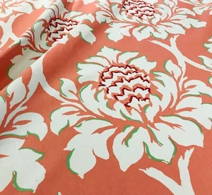 ROBERT ALLEN RHUBARB "DITCHLEY PARK" EMBROIDERED COTTON DAMASK PRINT FABRIC - Picture 1 of 6