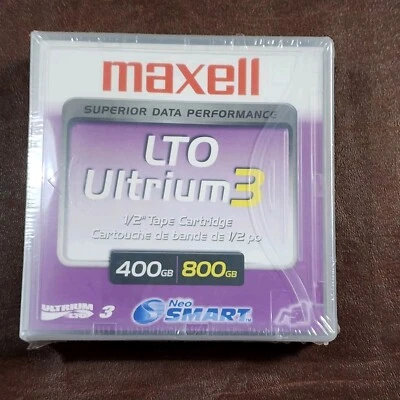 Medios de cinta Maxell LTO-3 Ultrium 400 800 GB LTO3 183900 datos superiores W3B Foto 1 de 2