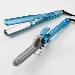 BaBylissPRO Nano Titanium Limited Edition Hair Styling Set - Flat & Curling Iron - Picture 1 of 6