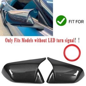 Carbon Fiber M Horn Rearview Side Mirror Cover Caps For Ford Mustang 2015-2022 - Picture 1 of 13