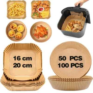 100x Disposable Paper Liner Non-Stick Paper Liners Kitchen For NINJA-Air Fryer - Picture 1 of 37