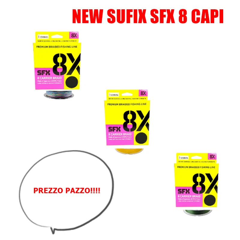 SUFIX SFX 8 TRECCIATO 8 CAPI 135 270 300mt VARI COLORI AD UN PREZZO IMBATTIBILE - Immagine 1 di 1