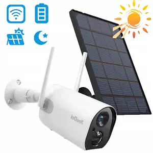 ieGeek 2K Battery Security Camera Wireless WiFi Outdoor Home CCTV W/ Solar Panel - Picture 1 of 9