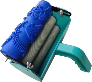 Patterned Paint Roller Decorative, 7 Inch Texture Rubber Roller with Painting Ma - Picture 1 of 7