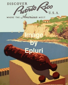 Discover Puerto Rico WPA Poster Fotografischer Nachdruck 8"x10" - Bild 1 von 1