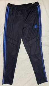 New Adidas TIRO19 Pants Boys XL Black Blue Tapered Athletic Soccer Football NWT - Picture 1 of 19