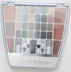 NEW The Color Workshop Makeup Set in Case Eyeshadow Lipstick Blush Brushes 1-309 - Picture 1 of 5