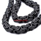 8"-40" Heavy Hotsale Black 316L Stainless Steel MenS Byzantine Chain Necklace