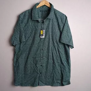 Perry Ellis Stretch Men's 2XL Short Sleeve Dress Shirt Blue - Picture 1 of 5