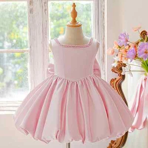 Tutu Party Dress Girls Pink Birthday Princess Dress Wedding Evening Prom Gown - Picture 1 of 13