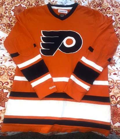 Mitchell And Ness Flyers Long Sleeve Vintage Hockey Shirt New With Tag Cover
