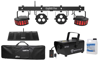Chauvet DJ GigBAR Flex (2) Derby+(2) Par Can Lights+Footswitch+Fogger+Gal. Fluid - Image 1 of 4