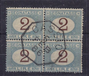 ITALIA - FRANQUEO J15 DEBIDO - UN BLOQUE RARO con CASSIO CANCELAR - FIRMADO por Alberto DIENA - Imagen 1 de 2