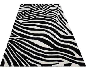 Black And White Zebra Print Rug Hand Made Tufted Modern Design Carpet  - Picture 1 of 8