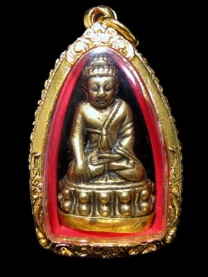 Figura de bronce Buda Phra Kring LP Tim Wat Lahanrai BE2517 amuleto tailandés Foto 1 de 4