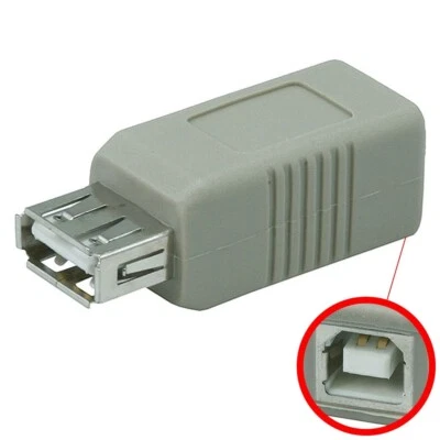 USB 2.0 Type A Female To USB Type B Female Adapter Converter Extension Connector - Image 1 of 2