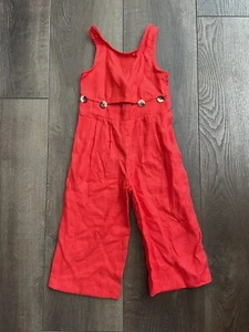 Zara Red Cutout Jumpsuit Girls Size 5 - Picture 1 of 4