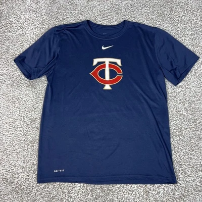Minnesota Twins Shirt Mens Large Navy MLB Baseball Short Sleeve Nike Dri-FIT - Image 1 of 4