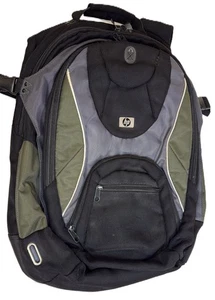 HP Hewlett Black Backpack Book Bag for Laptop Computer Excellent Travel Padded - Picture 1 of 15