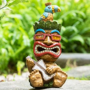 EPTUEGA Solar Tiki Estatua Decoración-Estatuas Exterior-Guitarra Divertida - Tiki Bird Tiki... - Imagen 1 de 7