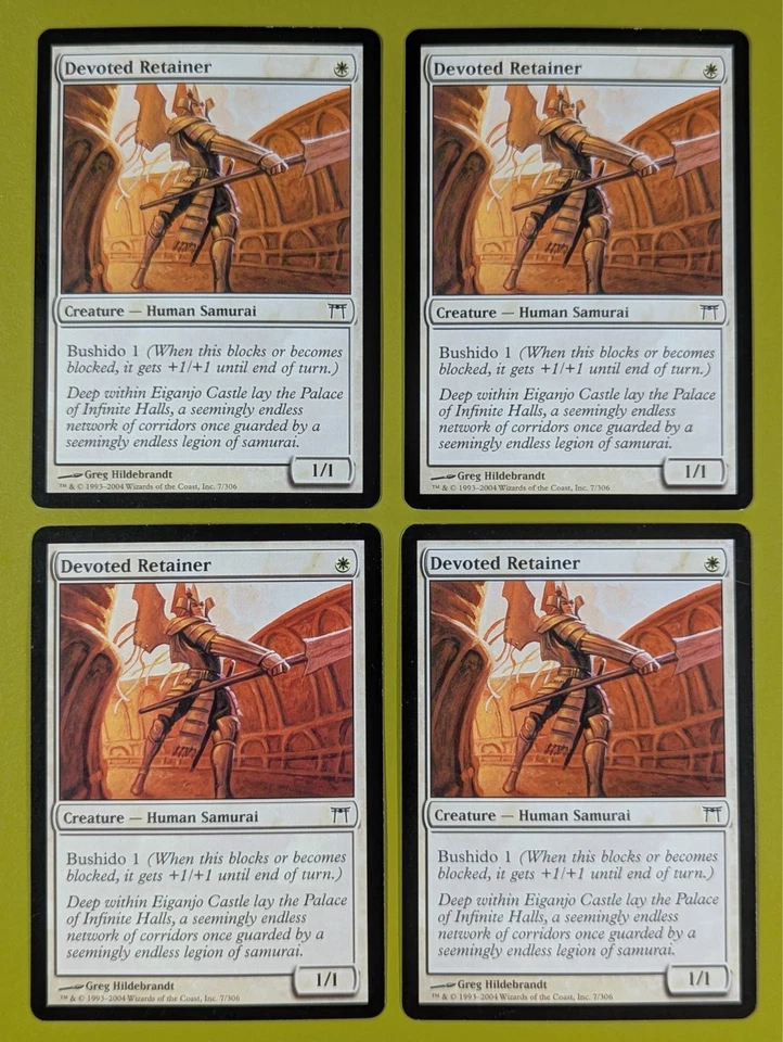 Devoted Retainer x4 Champions of Kamigawa 4x Playset Magic the Gathering MTG - Image 1 of 1