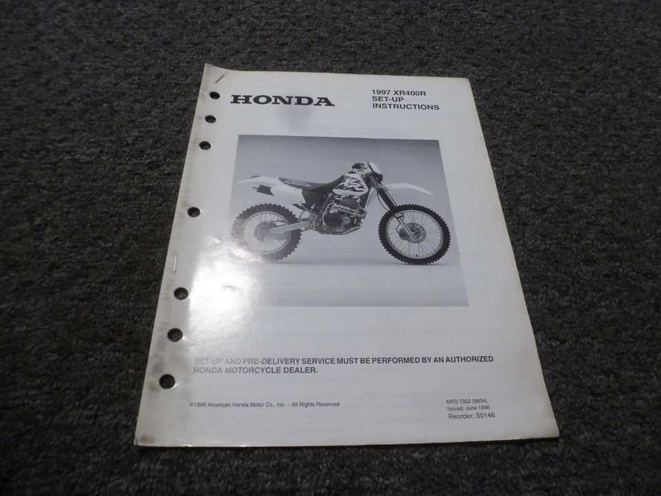Honda XR400R 1997 moto cross instrucciones de configuración manual del propietario xz Foto 1 de 1